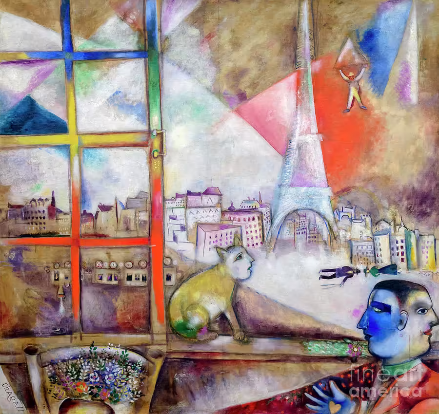 | Marc Chagall paris-through-the-window-by-marc-chagall-1913